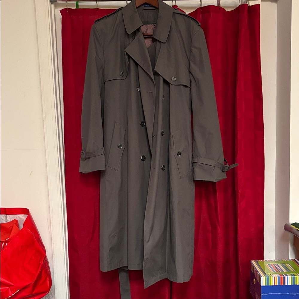 Towncraft Charcoal Trench Coat,46 TALL